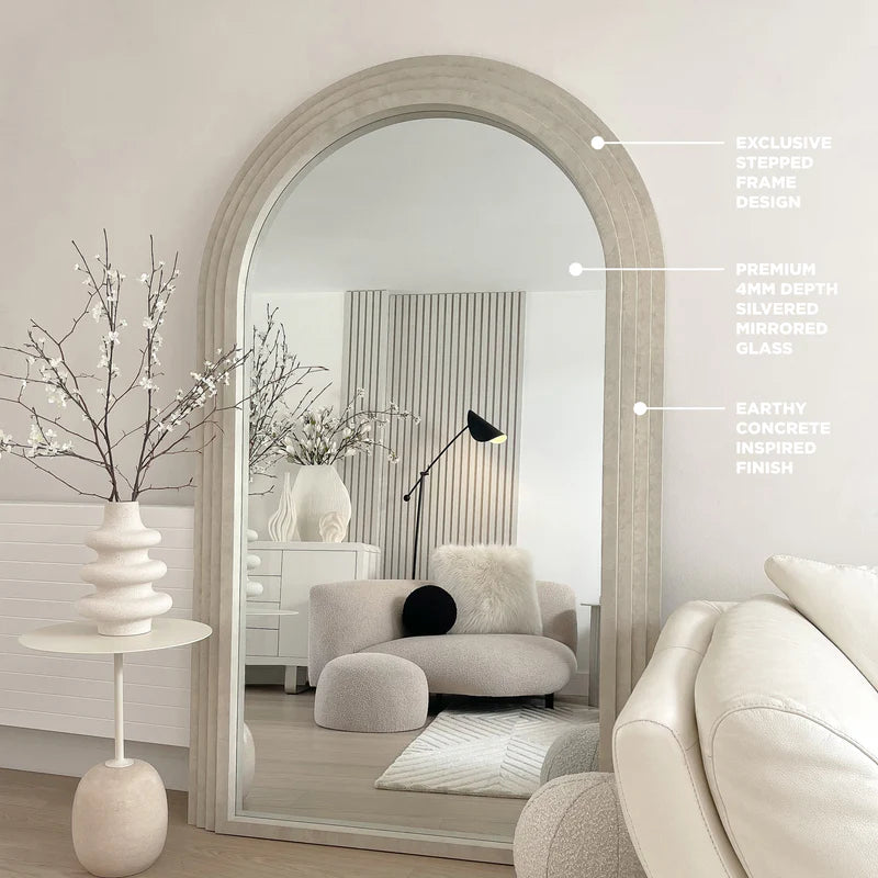 Arche-Spiegel Luciana Standspiegel aus Beton 180x110 cm