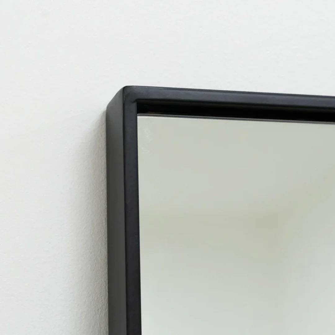 Theo - Großer freistehender Industrie-Metallspiegel, schwarz, 200x100 cm