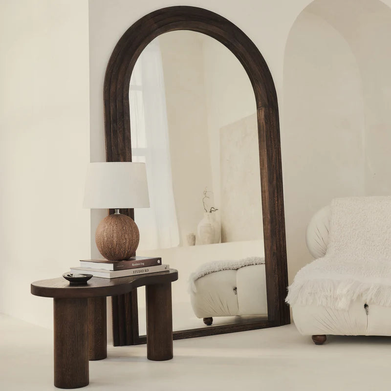 Spiegel Arche Luciana aus verbranntem Holz 180 x 110 cm