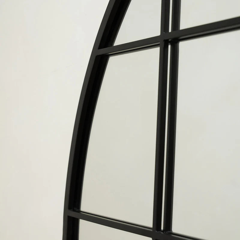 Bogenförmiger Spiegel Brooklyn aus schwarzem Metall 200 cm x 120 cm