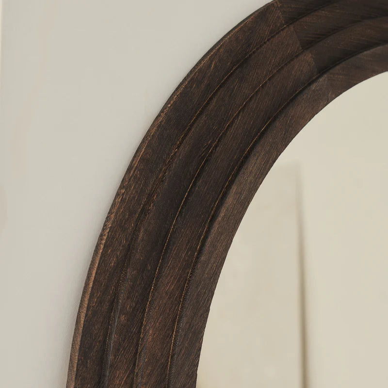 Spiegel Arche Luciana aus verbranntem Holz 180 x 110 cm